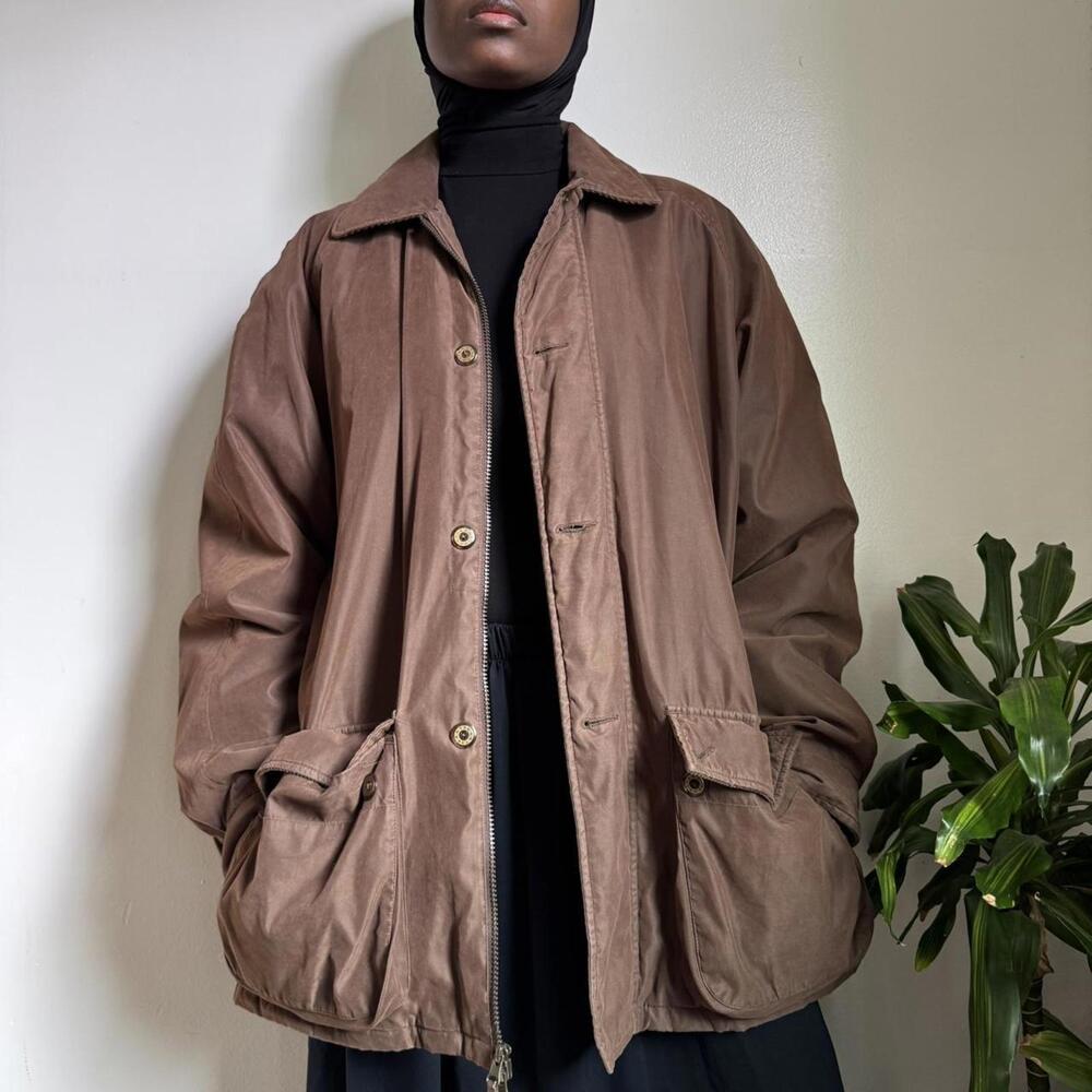 Vintage oversized brown bomber jacket size L - Picture 2 of 8